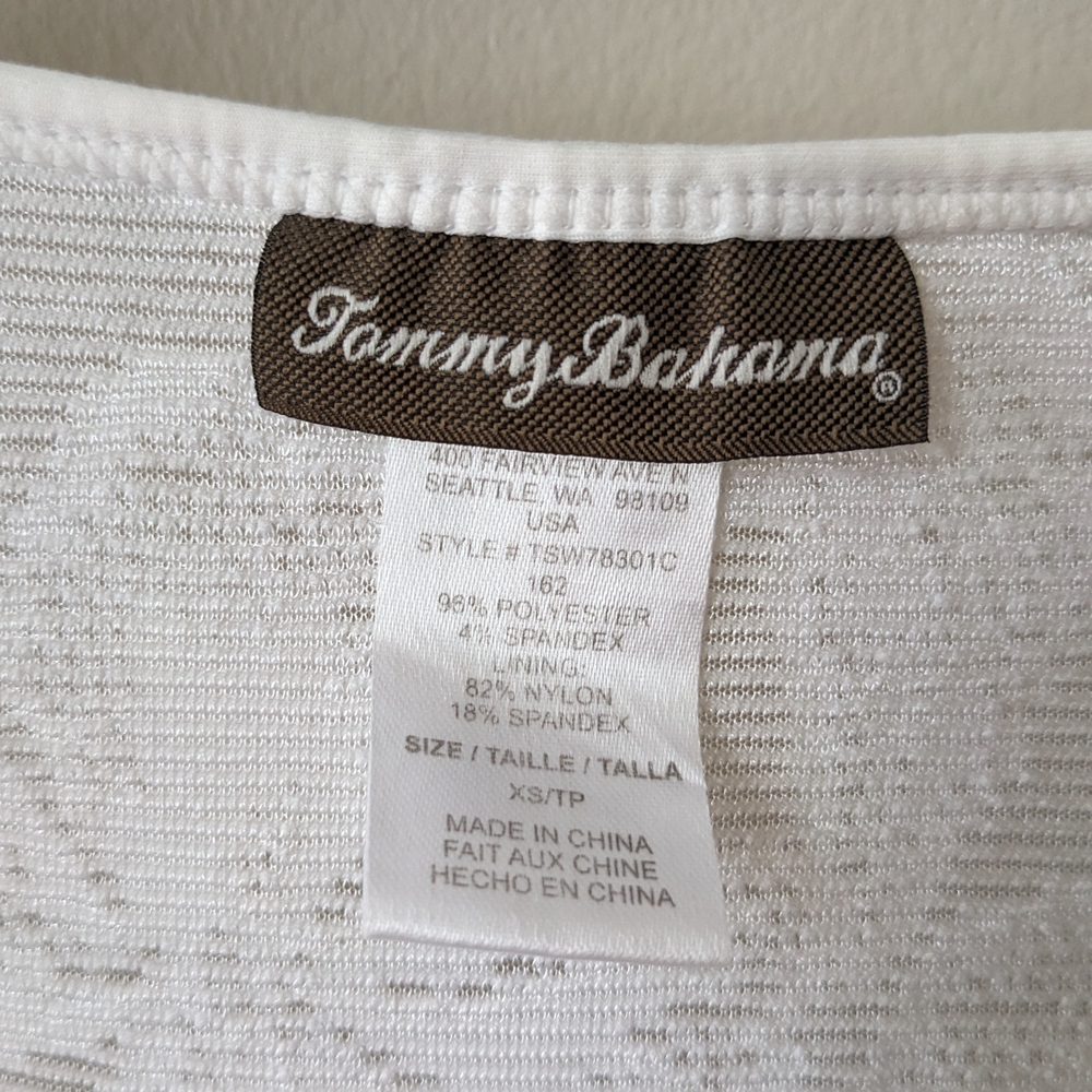 Tommy Bahama White Floral Semi-Sheer Swim Coverup Dress - Picture 5 of 6